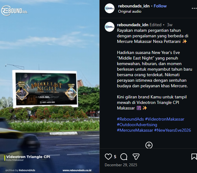 Biaya Pemasangan atau Penyewaan Videotron